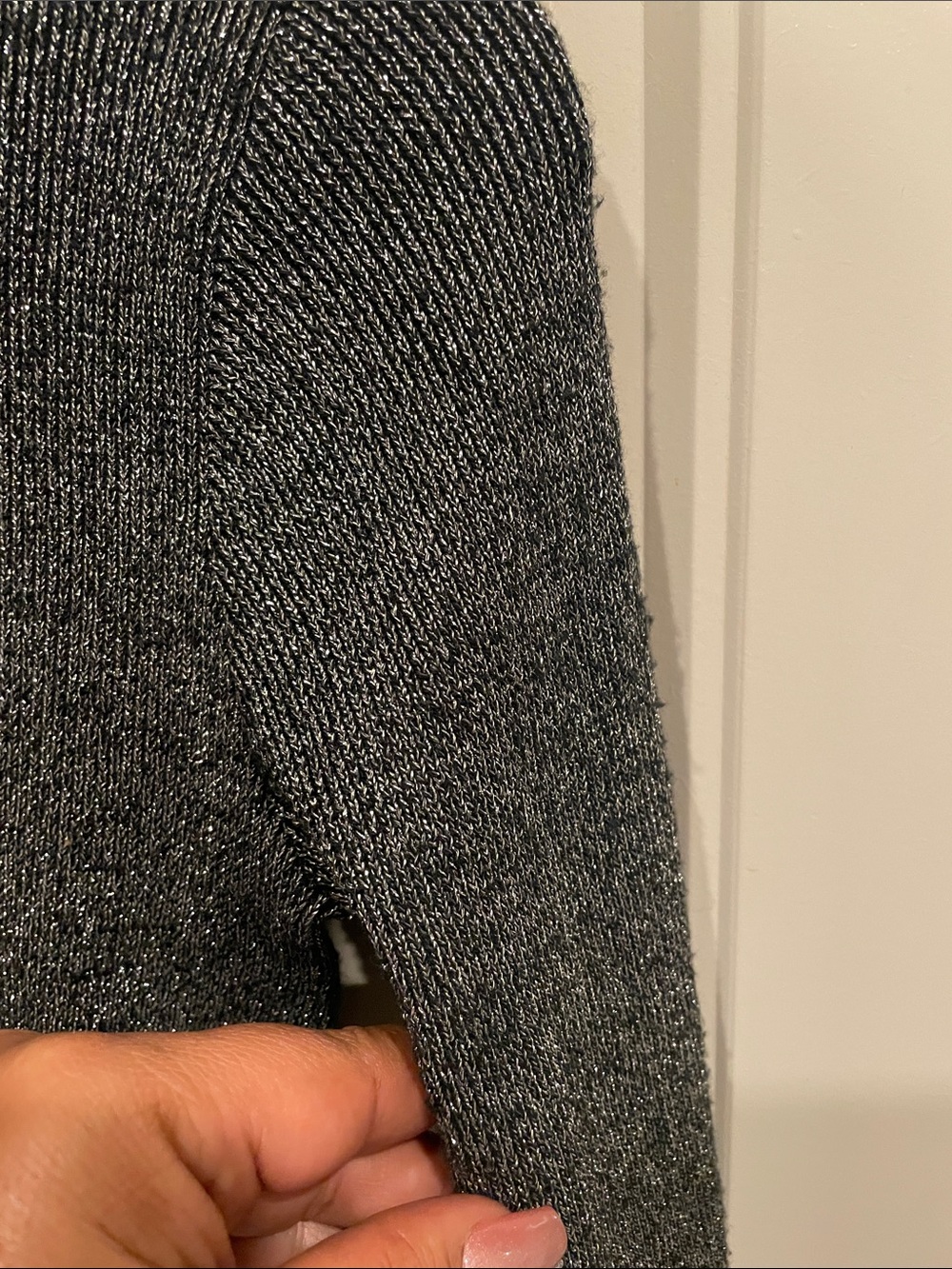 Goldie Shimmery Charcoal Metallic Crewneck Sweater - Picture 4 of 5